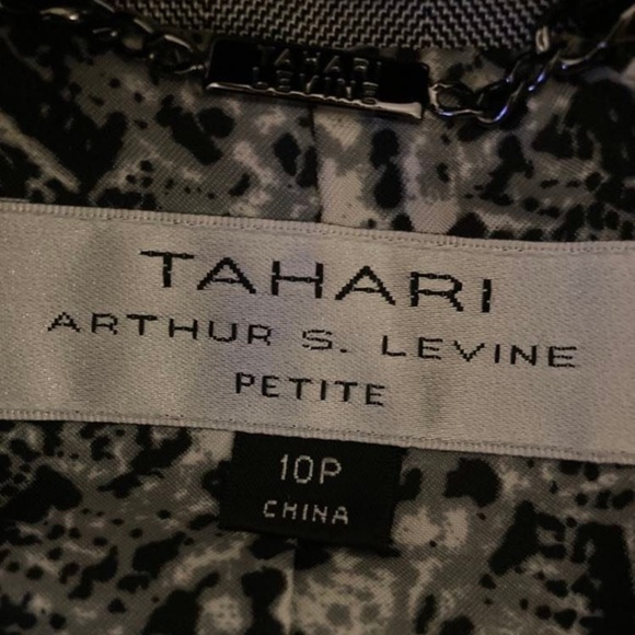 Tahari Arthur S. Levine Lined Blazer Suit Jacket Top Size 10 Petite - Gray - Picture 5 of 7